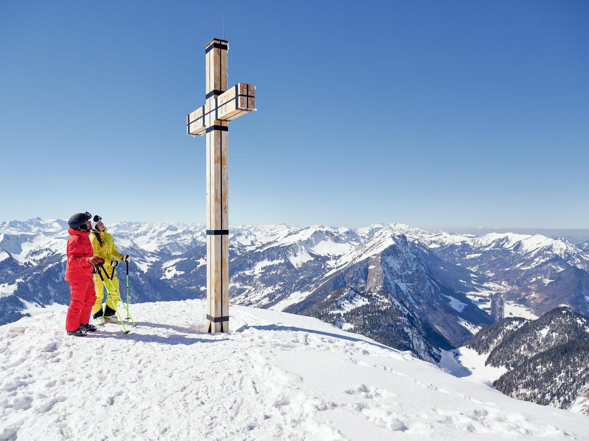 Skigebiet Diedamskopf im Winter 